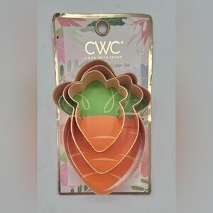 CWC Cook With Color 3pc Carrot Cookie Cutter Set Easter New